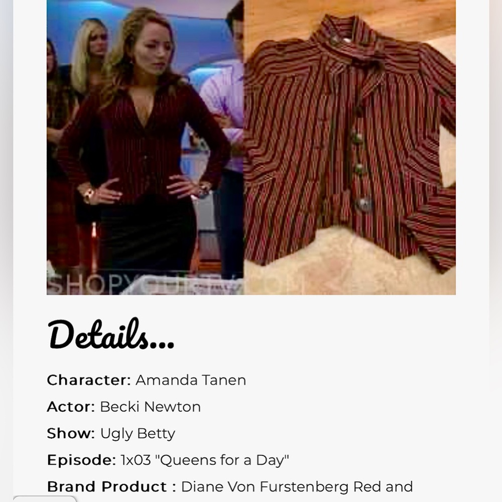 Diane Von Furstenberg Striped Wool Blazer - Picture 2 of 13